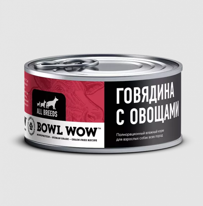 Bowl Wow 0,1кг говядина с овощами для собак (662730)