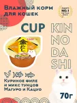 Inaba Kinnodashi cup RU802 0,07кг Куриное филе и микс тунцов Магуро и Кацуо Дополнительный рацион для кошек