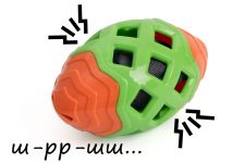 Игрушка Wogy шуршалка ONI Мяч-пилл 18х9см 140г, TPR, микс для собак