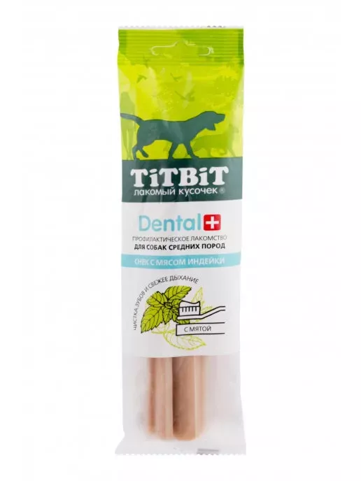 TiTBiT DENTAL +  0,085кг снек с мясом индейки для собак средних пород