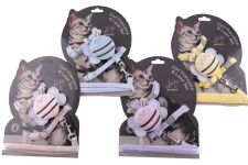 Шлейка (Wogy) Пчелка 9х7см с поводком 120х1см, микс для кошек