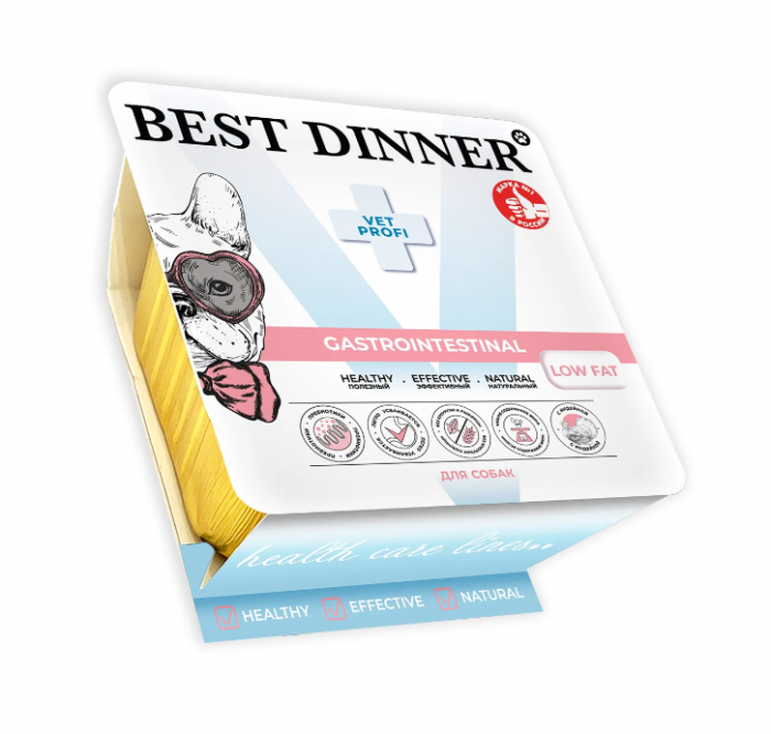 Best Dinner Vet Profi Gastrointestinal Low Fat 0,1кг при нарушении пищеварения, индейка, паштет для собак (406531)