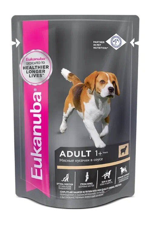 Eukanuba Adult All Breed влажный рацион с ягнёнком в соусе для взрослых собак