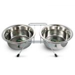 Комплект (Triol) 9002 подставка + миски металл 2*0.4л