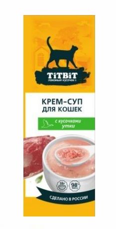 TiTBiT 0,035кг крем-суп с кусочками утки для кошек