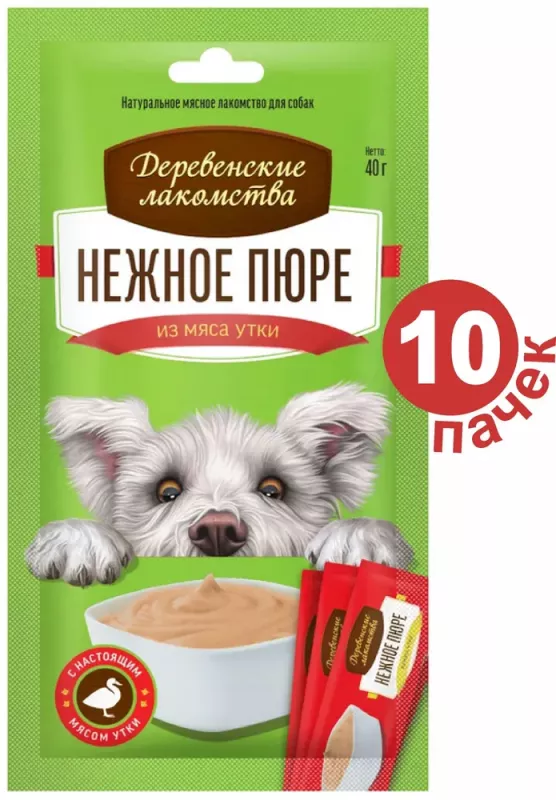 Деревенские Лакомства нежное пюре  из мяса утки (4х10г) (72504222)