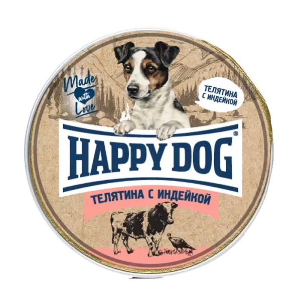 Happy Dog Natur Line 0,125кг телятина с индейкой паштет для собак (741121)