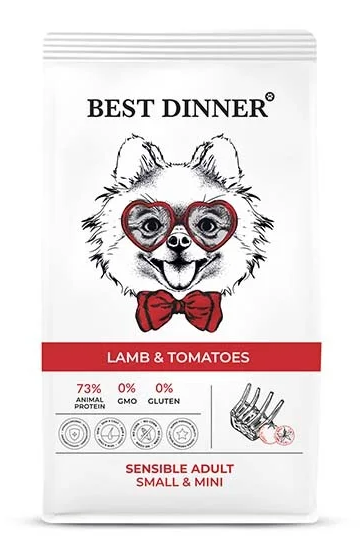 Best Dinner Dog Adult Mini  18кг ягненок с томатами сухой для собак мелких пород (402434) (Только для заводчиков)