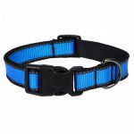 Ошейник (PerseiLine) LOOK нейлон фиксатор светоотражающий 15' 25-35 см голубой S