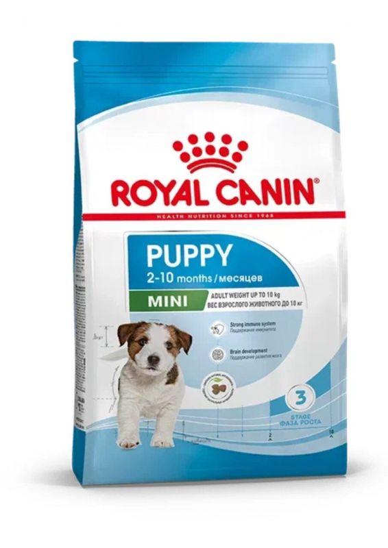 Корм Royal Canin Mini Puppy сухой полнорационный для щенков мелких пород (вес взрослой собаки до 10 кг) в возрасте до 10 месяцев  4 кг