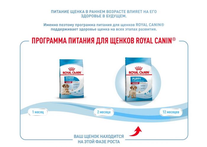 Royal Canin Medium Puppy Корм ​​сухой для щенков средних размеров до 12 месяцев 14 кг