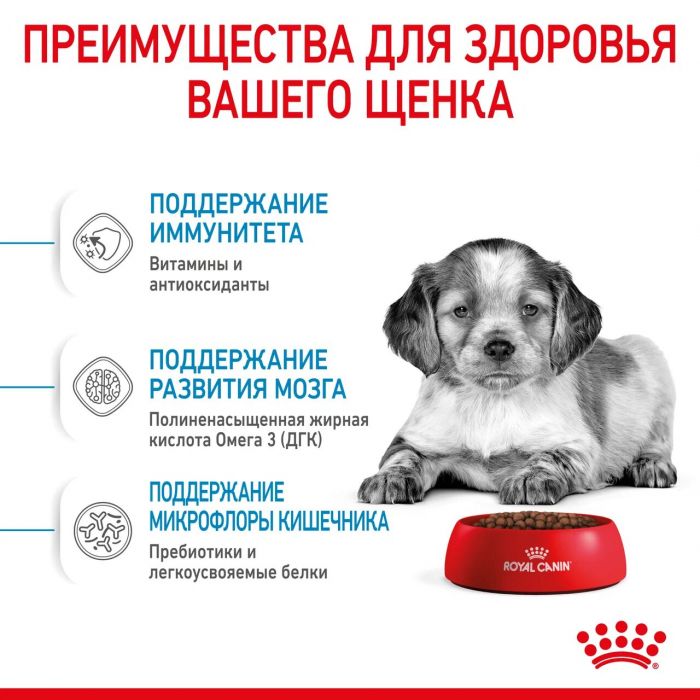 Royal Canin Medium Puppy Корм ​​сухой для щенков средних размеров до 12 месяцев 14 кг