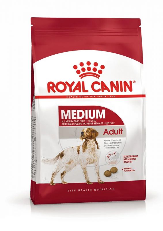 Корм Royal Canin Medium Adult сухой для взрослых собак средних размеров от 12 месяцев до 7 лет 15 кг