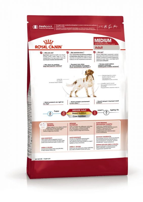 Корм Royal Canin Medium Adult сухой для взрослых собак средних размеров от 12 месяцев до 7 лет 15 кг