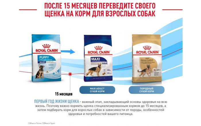 Royal Canin Maxi Puppy Корм ​​сухой для щенков крупных размеров в возрасте до 15 месяцев 15 кг