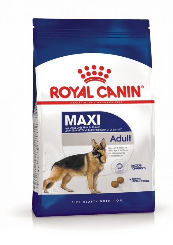 Корм Royal Canin Maxi Adult сухой для взрослых собак крупных размеров от 15 месяцев до 5 лет  15 кг