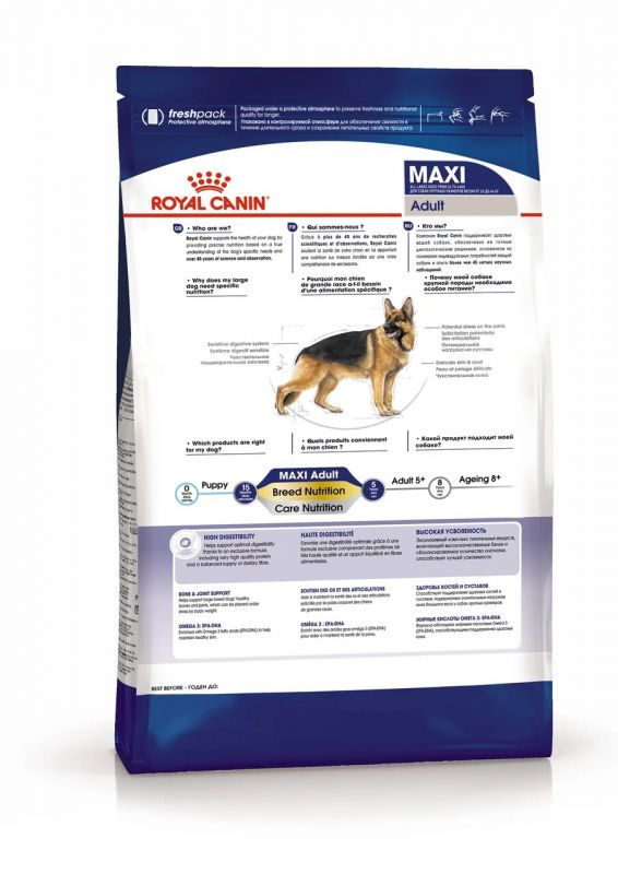 Корм Royal Canin Maxi Adult сухой для взрослых собак крупных размеров от 15 месяцев до 5 лет  15 кг