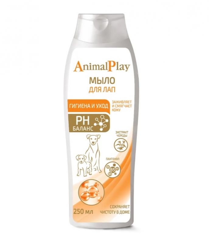 Жидкое мыло (Animal Play) для лап Гигиена и уход с D-пантенолом и экстрактом череды для собак и кошек, 250 мл NEW