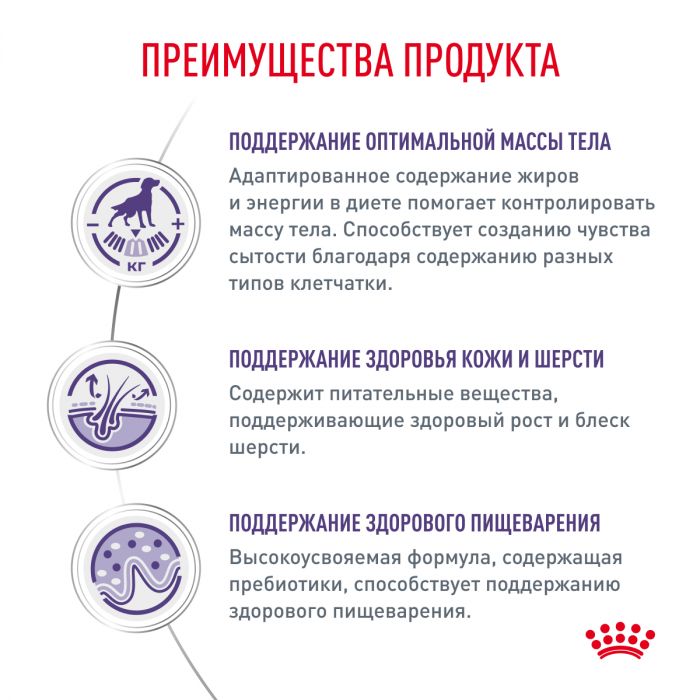 Royal Canin NEUTERED ADULT MEDIUM DOGS (НЬЮТРИД ЭДАЛТ МЕДИУМ ДОГЗ) Корм ​​сухой полнорационный для стерилизованных взрослых собак средней породы (от 11 до 25 кг) или склонных к набору веса - Старше 12 месяцев