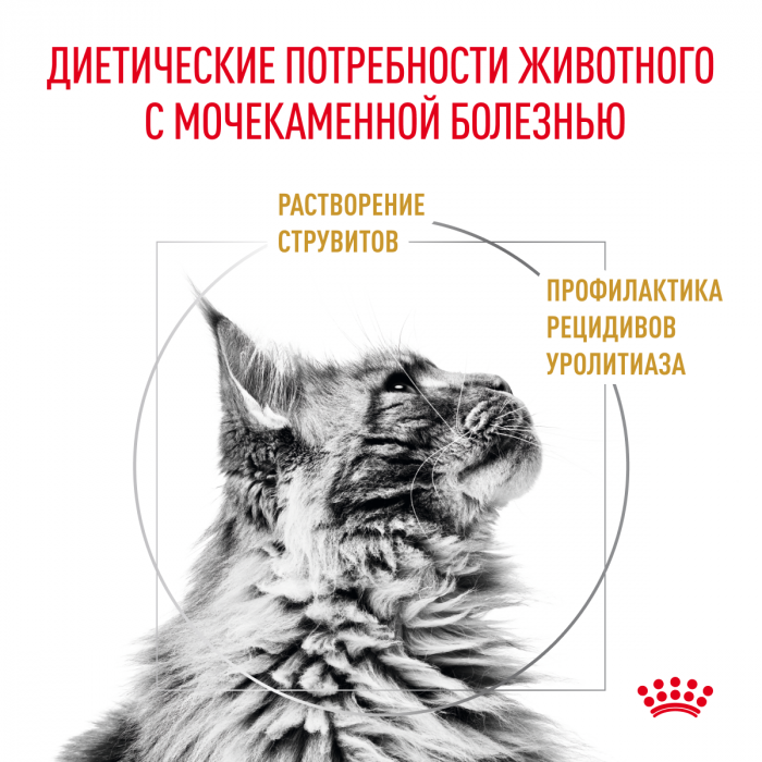 Royal Canin URINARY S/O (УРИНАРИ С/О) Корм ​​сухой полнорационный повторный диетический для кошек, с добавлением растворения струвитных мочевых камней и понижением уровня их образования. Ветеринарная диета