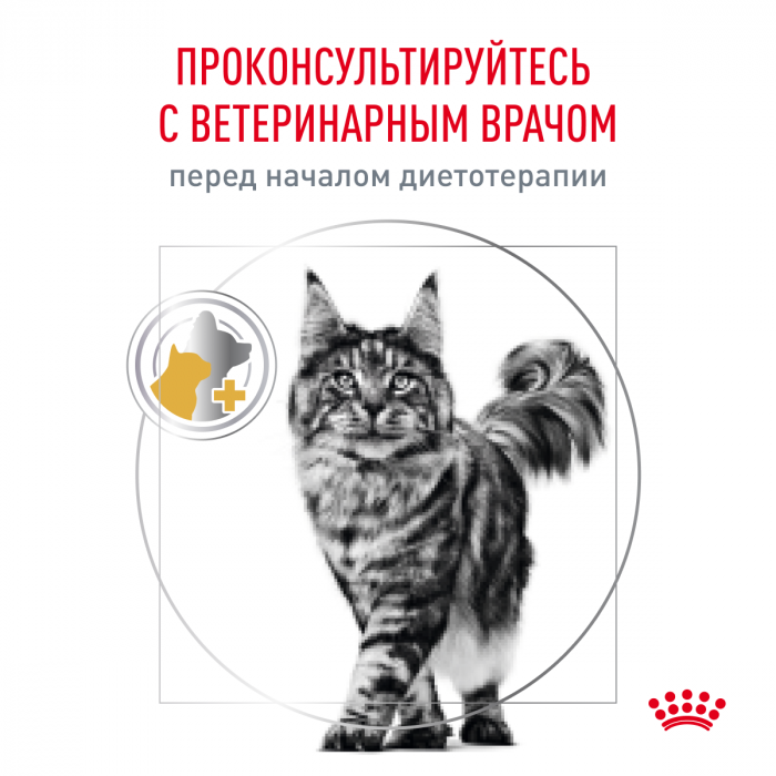 Royal Canin URINARY S/O (УРИНАРИ С/О) Корм ​​сухой полнорационный повторный диетический для кошек, с добавлением растворения струвитных мочевых камней и понижением уровня их образования. Ветеринарная диета