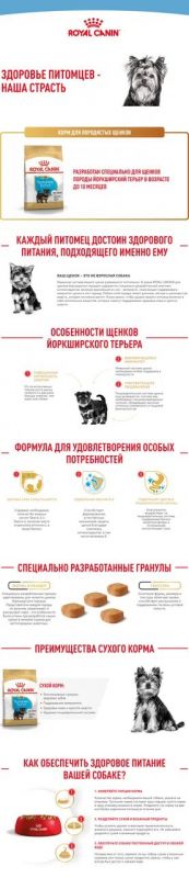 Royal Canin Йоркширский Терьер Щенок Корм ​​сухой для щенков породы Йоркширский Терьер до 10 месяцев