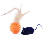 Игрушка (Wogy) набор мяч с перьями и мышка для кошек