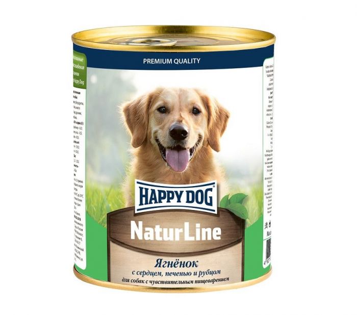 Happy Dog Natur Line 0,97кг телятина, сердце, печень, рубец консервы для собак (741008)