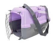 Переноска (ЗЭ) Турне с металлической дверцей (коврик + ремень) 48*32*32 см для животных, фиолетовая Переноска (ЗЭ) Турне с металлической дверцей (коврик + ремень) 48*32*32 см для животных, фиолетовая