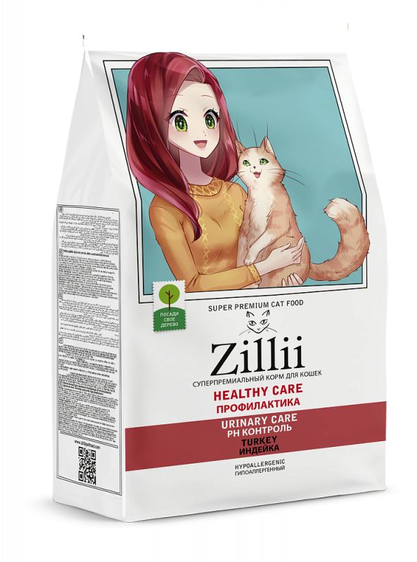 ZILLII (Зилли) HEALTHY CARE Urinary Care 2кг Индейка для взрослых кошек. РН контроль (358736) NEW