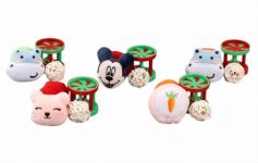 Игрушка Wogy набор 4пр: мягкая игрушка, барабанчик, мячик мягкий, мячик ротанг, микс для кошек