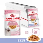 Корм Royal Canin Kitten Jelly консервированный полнорационный для кошек - Специально для котят в период второй фазы роста в возрасте до 12 месяцев, кусочки в желе