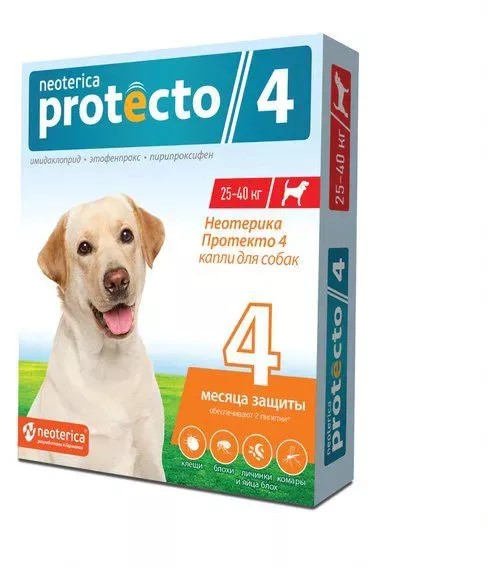 Protecto Neoterica капли для собак и кошек  25-40КГ 2ШТ P304 (ЛИЦЕНЗИЯ)