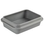 Туалет Сибирская кошка Мяус с сеткой высокие ножки и бортиком (40*30*9) пепльный