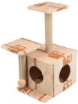 Домик (Меридиан) когтеточка Квадратный трехэтажный 2 окна (45*47*75) геометрия для кошек Домик (Меридиан) когтеточка Квадратный трехэтажный 2 окна (45*47*75) геометрия для кошек
