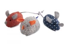 Игрушка Wogy набор Мышки 3шт мягкие 5.5х3.5х3.5см, микс для кошек
