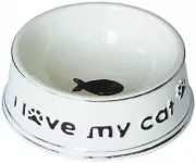 Миска (№1) керамическая 'I love my cat' стилизованная под старину  190мл, 12,5*5 см