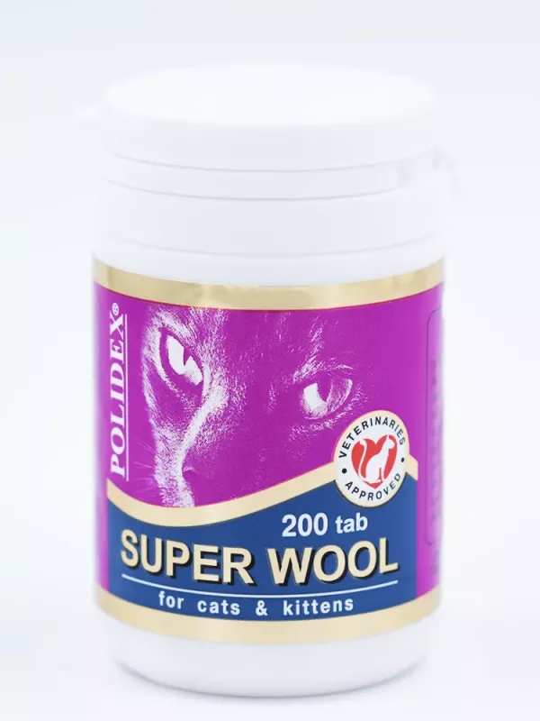 Polidex Super Wool 200 таб. витамины для кошек