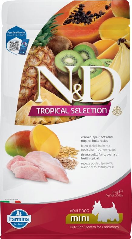 Farmina (Фармина) N&D Tropical Selection Dog 1,5кг курица для взрослых собак мини пород