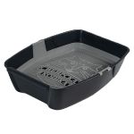 Туалет Сибирская кошка Евро глубокий с сеткой (44х32х11) графит