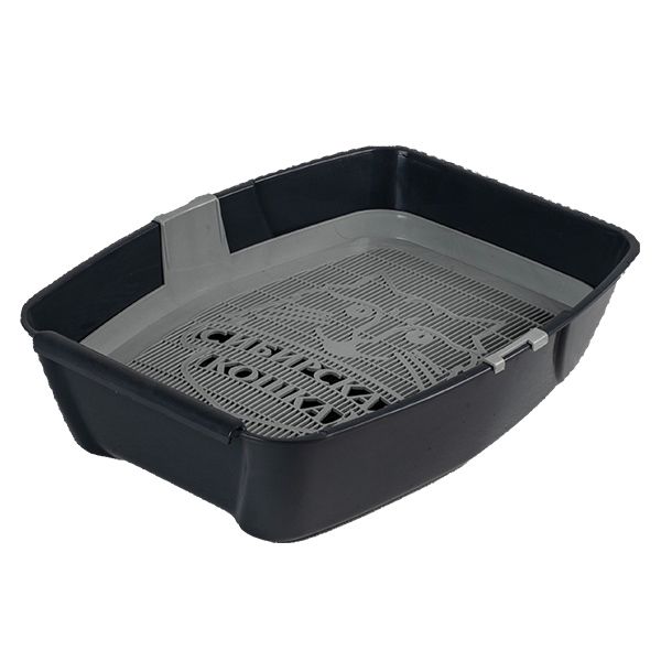 Туалет Сибирская кошка Евро глубокий с сеткой (44х32х11) графит