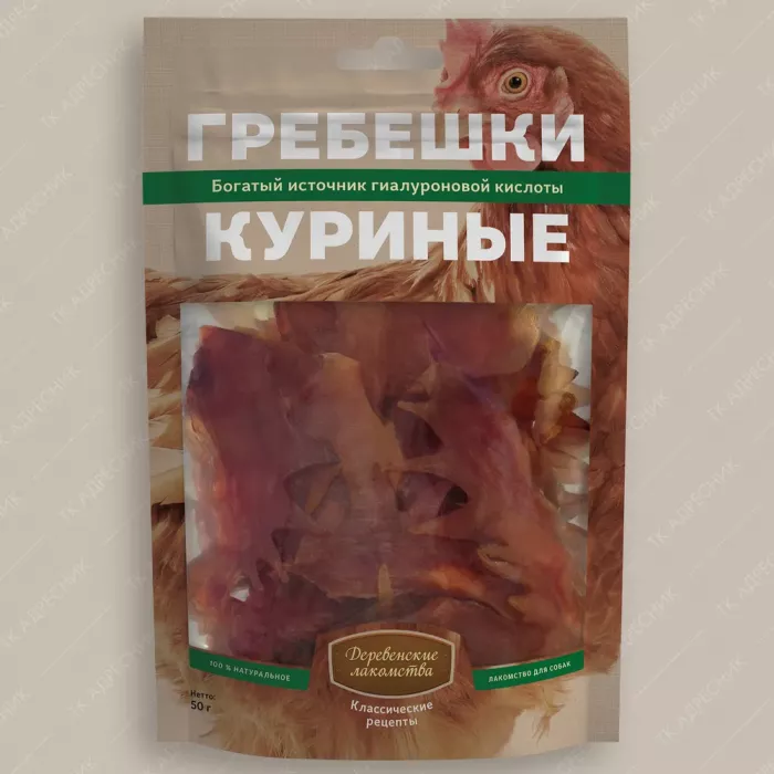 Деревенские лакомства 0,05кг гребешки куриные для собак (76050564)