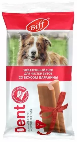 Biff 0,27кг Dent жевательный снек со вкусом баранины для собак крупных пород