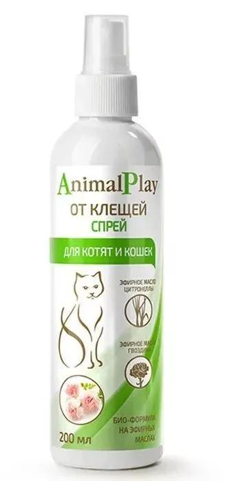 Спрей (Animal Play) репеллентный от клещей и других эктопаразитов для кошек 200мл