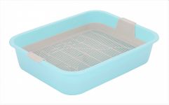 Туалет (Zoo Plast) Мур-мяу с сеткой, голубой (33,2*25,6*7,2см)