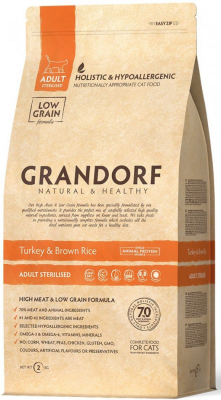 GRANDORF 2кг CAT STERILISED (индейка для стерилизованных кошек) 