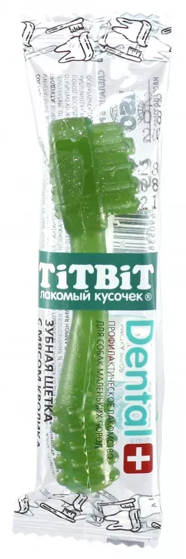 TiTBiT  DENTAL + 0,013кг Зубная щетка с мясом кролика для собак маленьких пород (35 шт)