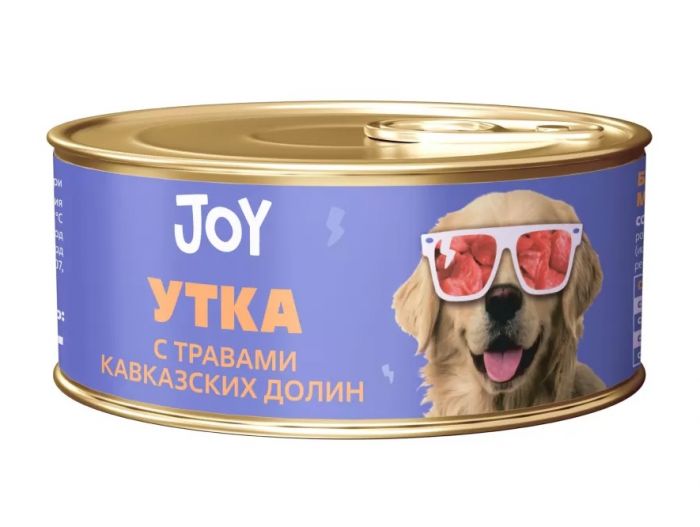 Joy 0,1кг утка и цыплёнок беззерновой влажный для взрослых собак мелких пород (811948)