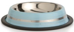 Миска (Beeztees) 653738 стальная нескользящая голубая в полосочку 180мл*11см Миска (Beeztees) 653738 стальная нескользящая голубая в полосочку 180мл*11см
