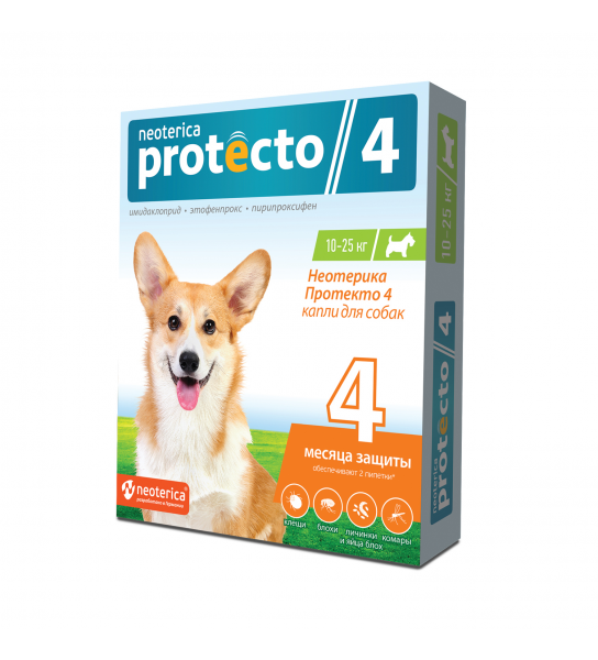 Protecto Neoterica капли для собак 10-25КГ 2ШТ P303(ЛИЦЕНЗИЯ)